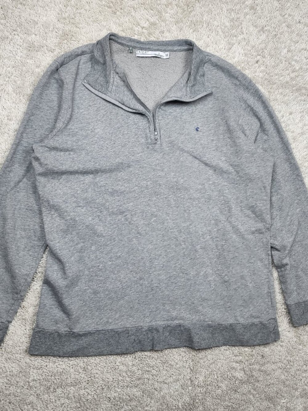 CRIQUET Sweater Men's Large L Grey Quarter Zip Performance Golf Pullover USA